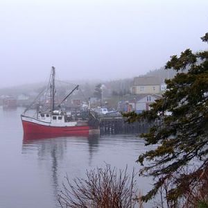 Fog in Louisbourg Harbour