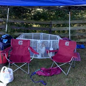 Our little set up at the trial