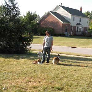 Jonathan with Lexi, Bentley (and Zoey in the background)