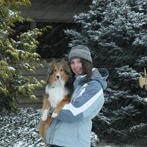 Bentley and I in Virginia (their first real snow!)
