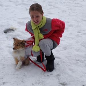 Cooper with my grandaughter Kaylyn 12/22/12 at Stowe, Vermont