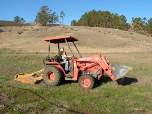 Angels helpn her mamma mow the property!