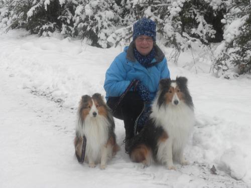 at the end of our walk in the forest