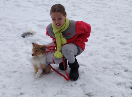 Cooper with my grandaughter Kaylyn 12/22/12 at Stowe, Vermont
