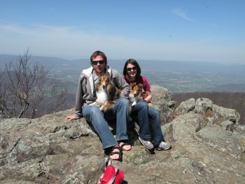 Jonathan, Bentley, me and Lexi at Skyline Drive