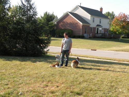 Jonathan with Lexi, Bentley (and Zoey in the background)