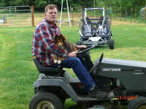 Mowing the lawn