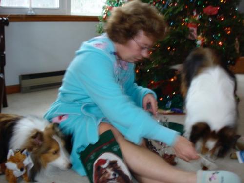 Opening gifts