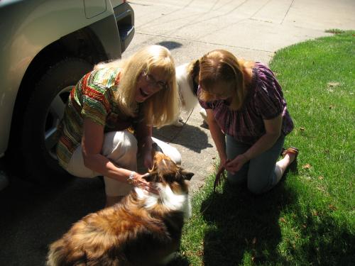 Reunion:  Annie and Sheila, who rescued her.